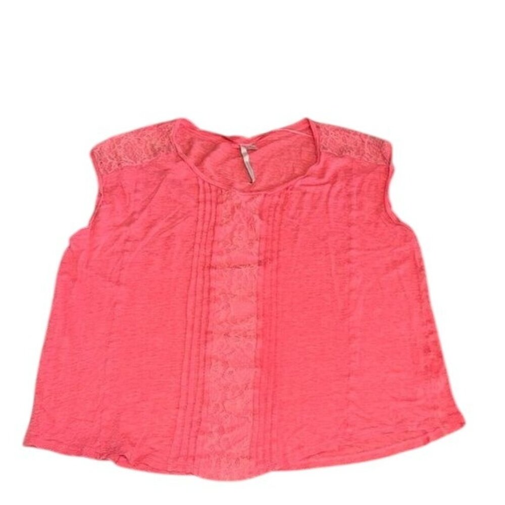 Lauren Conrad Coral Lace-Accent Sleeveless Top XL